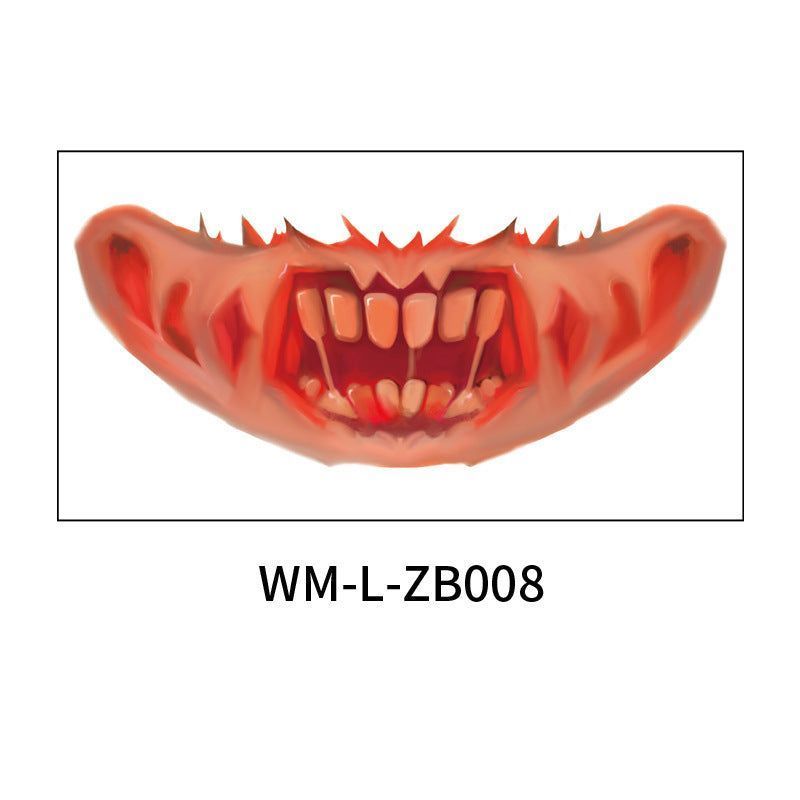 New In Stock Halloween Horror Party Mouth Tattoo Sticker Thriller Lip DIY Decoration Makeup Props Tattoo