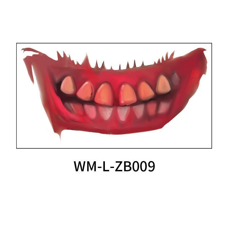 New In Stock Halloween Horror Party Mouth Tattoo Sticker Thriller Lip DIY Decoration Makeup Props Tattoo