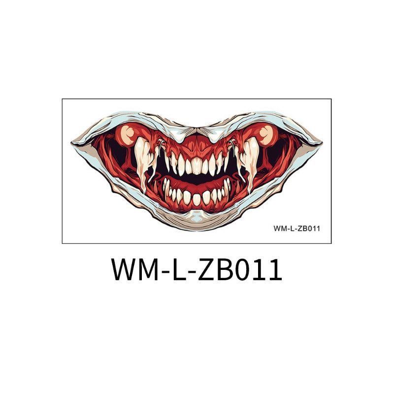 New In Stock Halloween Horror Party Mouth Tattoo Sticker Thriller Lip DIY Decoration Makeup Props Tattoo