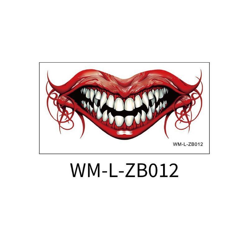 New In Stock Halloween Horror Party Mouth Tattoo Sticker Thriller Lip DIY Decoration Makeup Props Tattoo