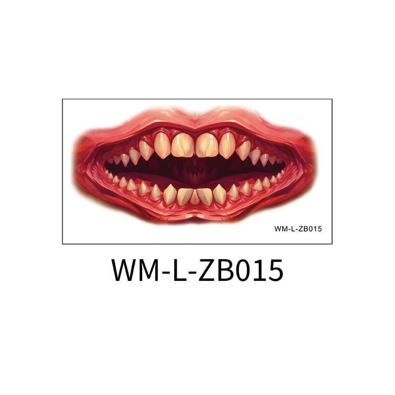 New In Stock Halloween Horror Party Mouth Tattoo Sticker Thriller Lip DIY Decoration Makeup Props Tattoo