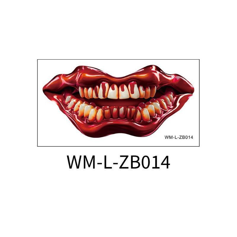 New In Stock Halloween Horror Party Mouth Tattoo Sticker Thriller Lip DIY Decoration Makeup Props Tattoo
