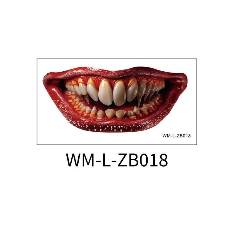 New In Stock Halloween Horror Party Mouth Tattoo Sticker Thriller Lip DIY Decoration Makeup Props Tattoo