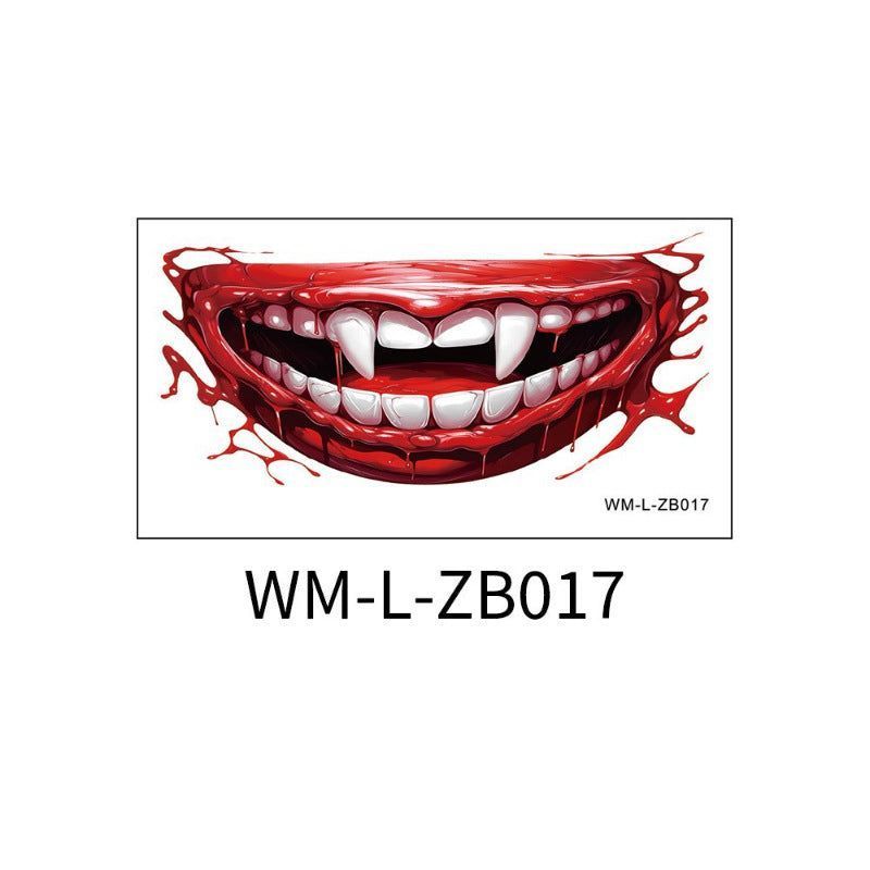 New In Stock Halloween Horror Party Mouth Tattoo Sticker Thriller Lip DIY Decoration Makeup Props Tattoo