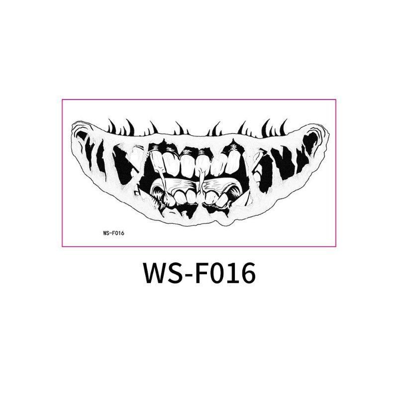 New In Stock Halloween Horror Party Mouth Tattoo Sticker Thriller Lip DIY Decoration Makeup Props Tattoo