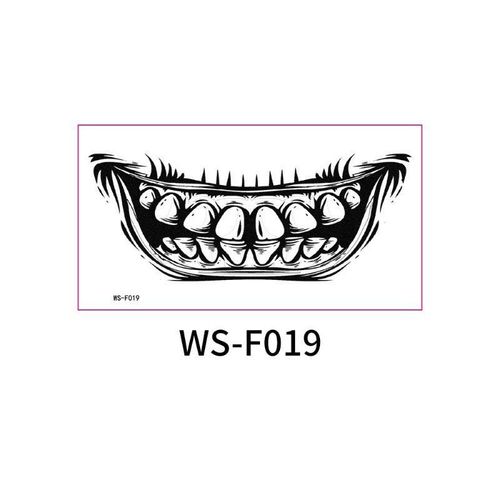 New In Stock Halloween Horror Party Mouth Tattoo Sticker Thriller Lip DIY Decoration Makeup Props Tattoo