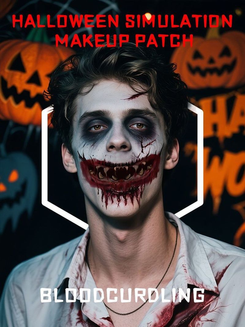 New In Stock Halloween Horror Party Mouth Tattoo Sticker Thriller Lip DIY Decoration Makeup Props Tattoo