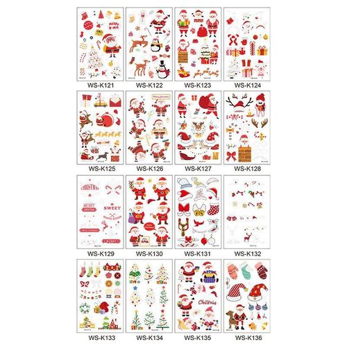 Christmas Luminous Tattoo Sticker Waterproof Luminous Kids Party Holiday Decoration Tattoo Sticker Cartoon Sticker Night light