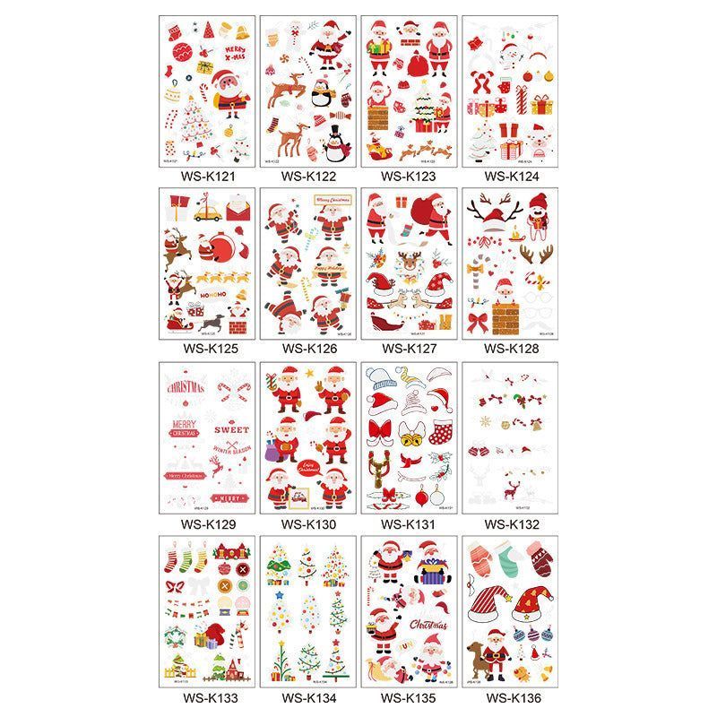 Christmas Luminous Tattoo Sticker Waterproof Luminous Kids Party Holiday Decoration Tattoo Sticker Cartoon Sticker Night light