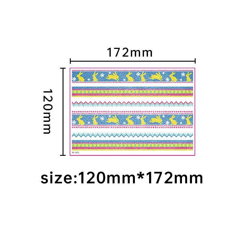 New Easter Glitter Tattoo Sticker Waterproof Children Adult Bracelet Tattoo Sticker Creative Rabbit Sticker   Fashion
