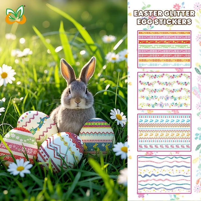 New Easter Glitter Tattoo Sticker Waterproof Children Adult Bracelet Tattoo Sticker Creative Rabbit Sticker   Fashion