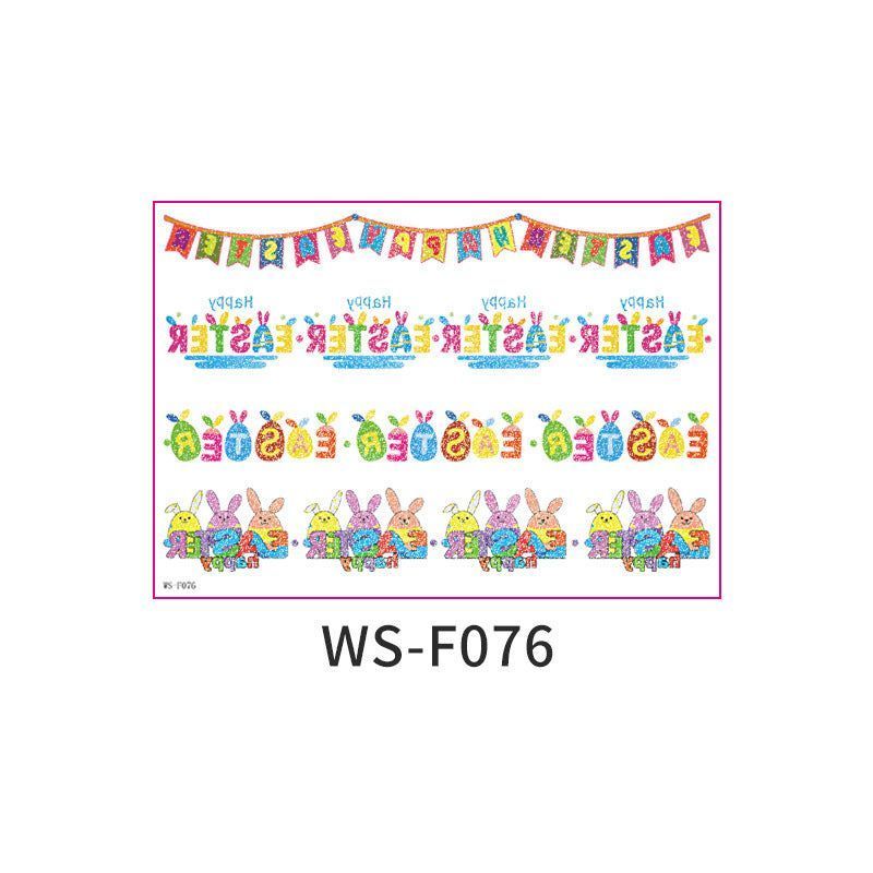 New Easter Glitter Tattoo Sticker Waterproof Children Adult Bracelet Tattoo Sticker Creative Rabbit Sticker   Fashion