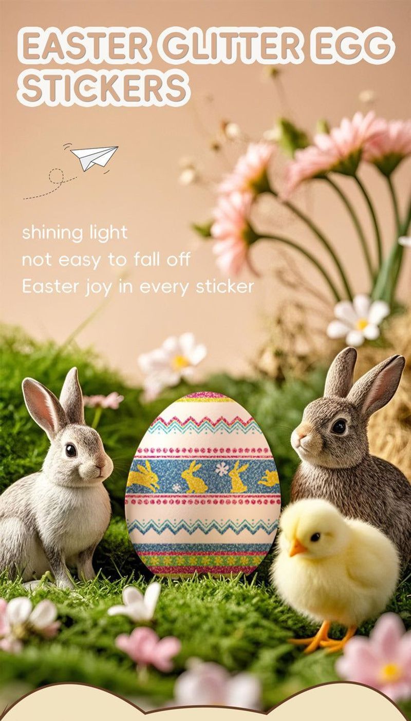New Easter Glitter Tattoo Sticker Waterproof Children Adult Bracelet Tattoo Sticker Creative Rabbit Sticker   Fashion