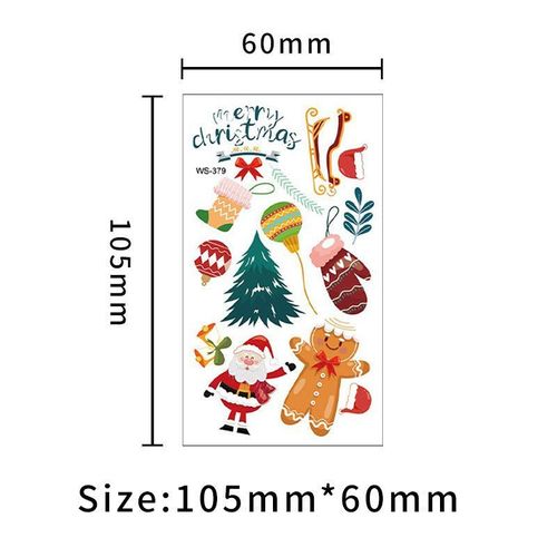 New Christmas Luminous Tattoo Stickers Children Cartoon Waterproof Sweat Party Holiday Green Luminous Stickers Night light