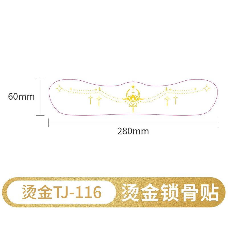 New Style Bronzing Silver Collarbone Freckles Stickers Waterproof Sweatproof European And American Collarbone Stickers Makeup Party Tattoo  Fashion