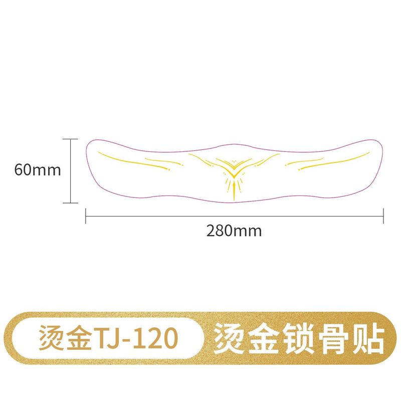 New Style Bronzing Silver Collarbone Freckles Stickers Waterproof Sweatproof European And American Collarbone Stickers Makeup Party Tattoo  Fashion