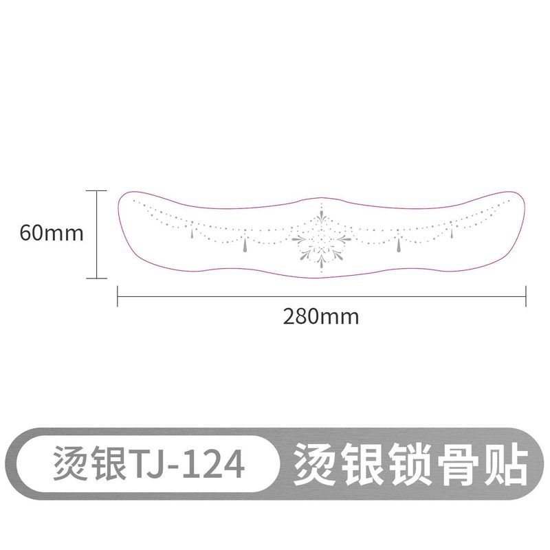 New Style Bronzing Silver Collarbone Freckles Stickers Waterproof Sweatproof European And American Collarbone Stickers Makeup Party Tattoo  Fashion