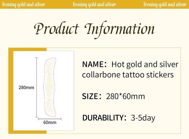 New Style Bronzing Silver Collarbone Freckles Stickers Waterproof Sweatproof European And American Collarbone Stickers Makeup Party Tattoo  Fashion