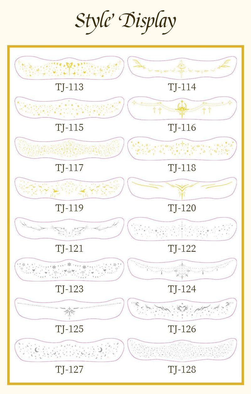 New Style Bronzing Silver Collarbone Freckles Stickers Waterproof Sweatproof European And American Collarbone Stickers Makeup Party Tattoo  Fashion