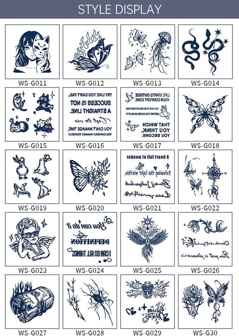 New Style Small Size Herbal Juice Tattoo Sticker Waterproof Semi-Permanent Trendy Men And Women Ins Style Tattoo Sticker  Fashion