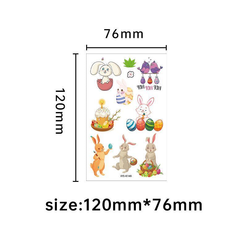 New Children's Cartoon Bunny Easter Tattoo Festivals Waterproof Disposable Decorative Sticker Fashion