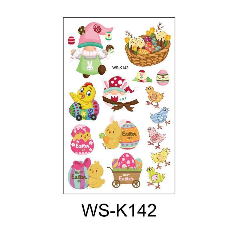 New Children's Cartoon Bunny Easter Tattoo Festivals Waterproof Disposable Decorative Sticker Fashion
