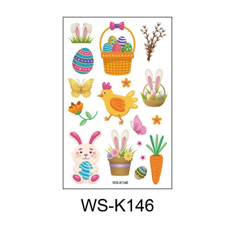 New Children's Cartoon Bunny Easter Tattoo Festivals Waterproof Disposable Decorative Sticker Fashion