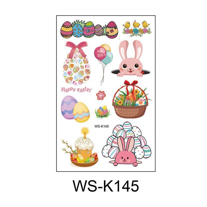 New Children's Cartoon Bunny Easter Tattoo Festivals Waterproof Disposable Decorative Sticker Fashion