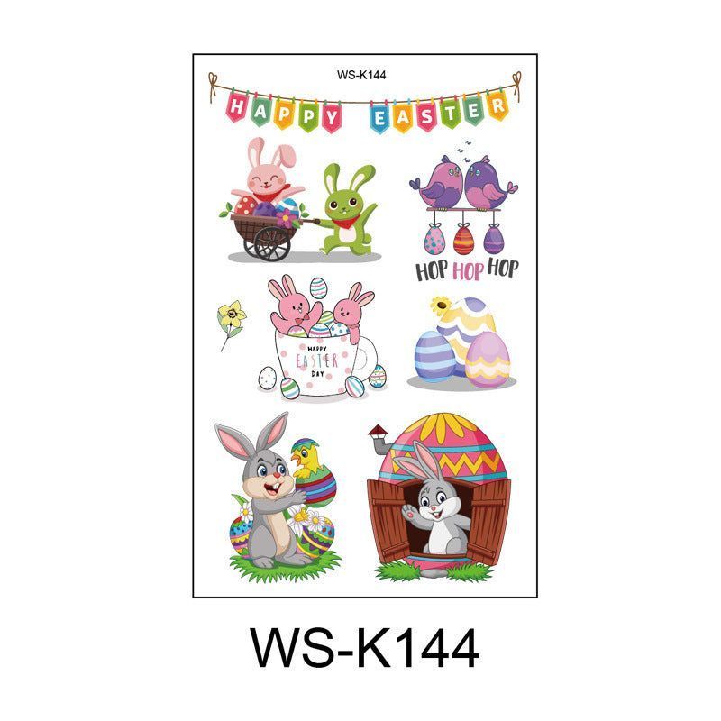 New Children's Cartoon Bunny Easter Tattoo Festivals Waterproof Disposable Decorative Sticker Fashion
