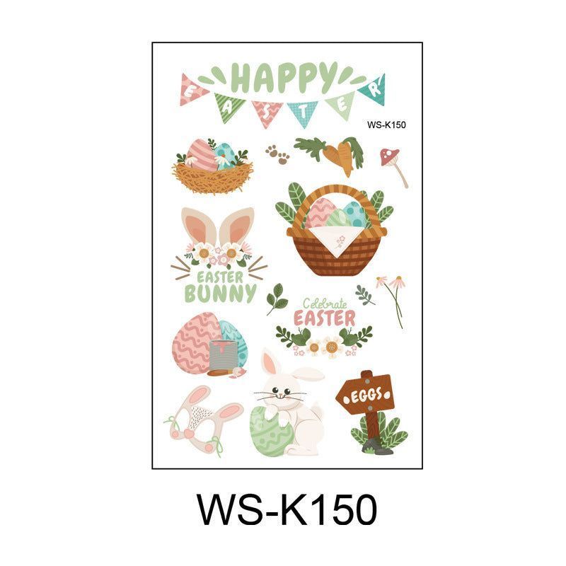 New Children's Cartoon Bunny Easter Tattoo Festivals Waterproof Disposable Decorative Sticker Fashion