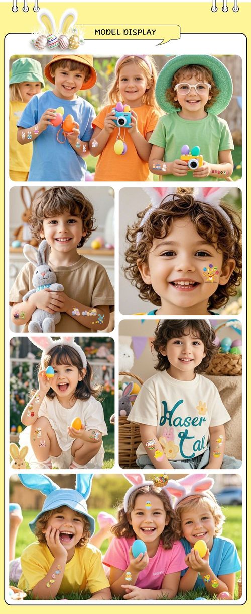 New Children's Cartoon Bunny Easter Tattoo Festivals Waterproof Disposable Decorative Sticker Fashion