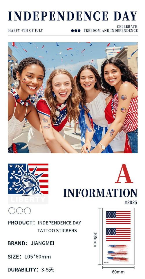 New American Flag Independence Day Tattoo Sticker Party Holiday Temporary Painted Party Waterproof Tattoo StickerFashion