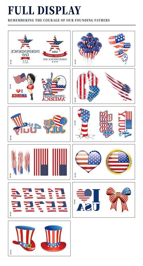 New American Flag Independence Day Tattoo Sticker Party Holiday Temporary Painted Party Waterproof Tattoo StickerFashion