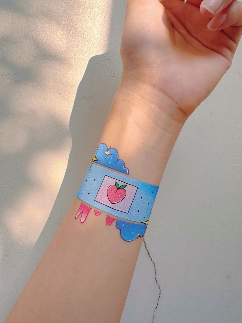 New Waterless Creative Simulation Band-Aid Waterproof Sweat Concealer Invisible Meat Color Bump Scar Birthmark StickerFashion