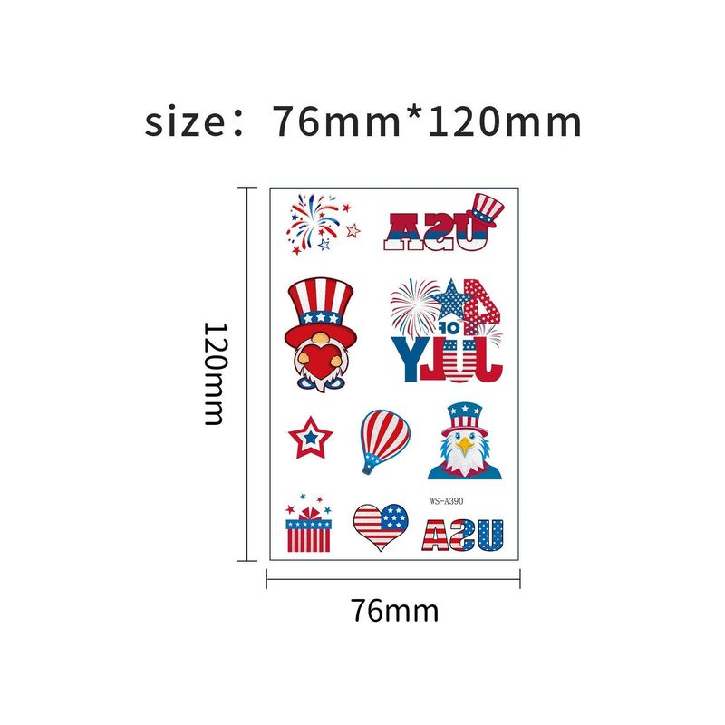 New Hot Silver American Independence Day Tattoo Sticker Waterproof National Day Party Holiday Party Event Decorative Face StickerFashion