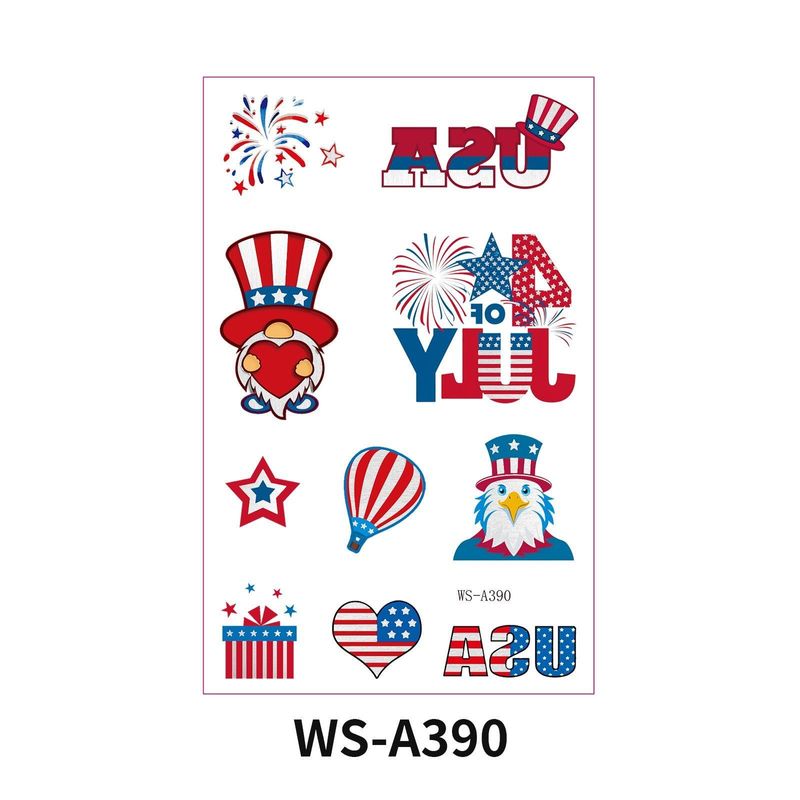New Hot Silver American Independence Day Tattoo Sticker Waterproof National Day Party Holiday Party Event Decorative Face StickerFashion