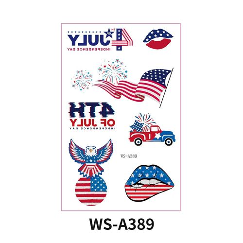 New Hot Silver American Independence Day Tattoo Sticker Waterproof National Day Party Holiday Party Event Decorative Face StickerFashion