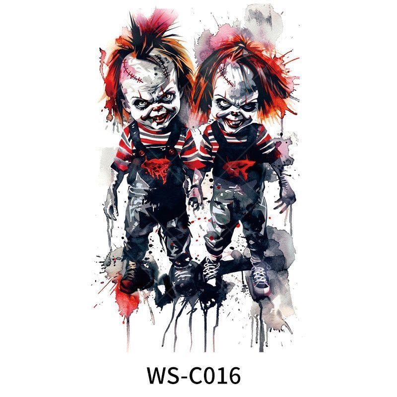 New In Stock Halloween Tattoo Stickers Children Funny Cartoon Activities Disposable Holiday Tattoo Stickers