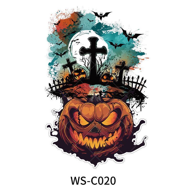 New In Stock Halloween Tattoo Stickers Children Funny Cartoon Activities Disposable Holiday Tattoo Stickers