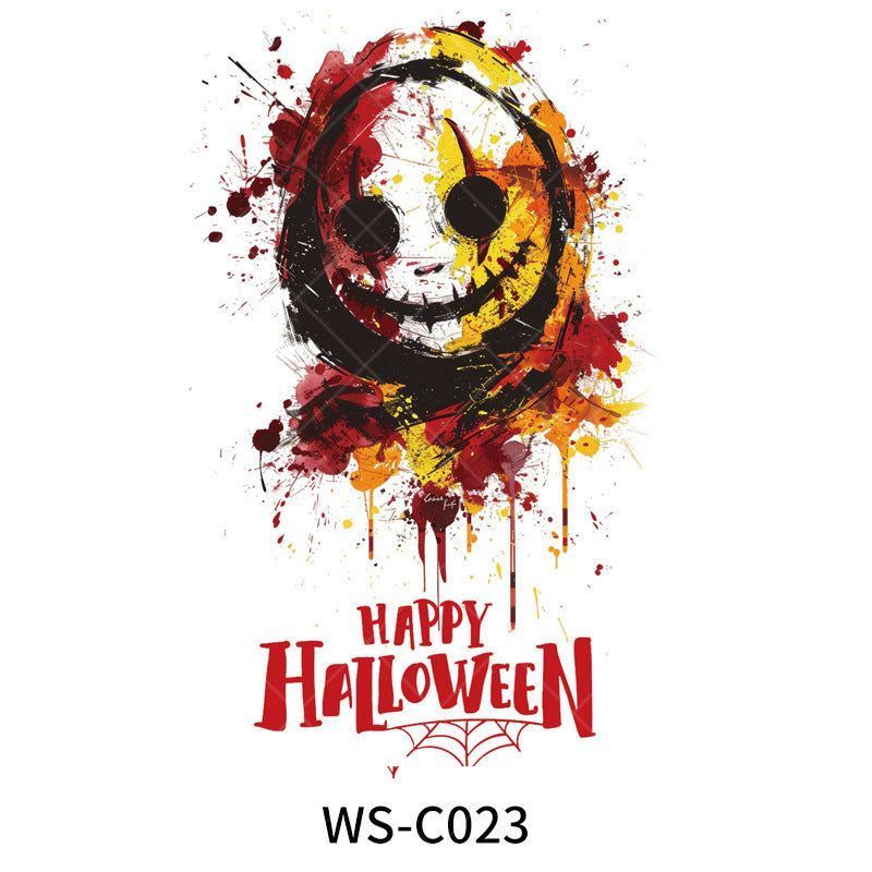 New In Stock Halloween Tattoo Stickers Children Funny Cartoon Activities Disposable Holiday Tattoo Stickers