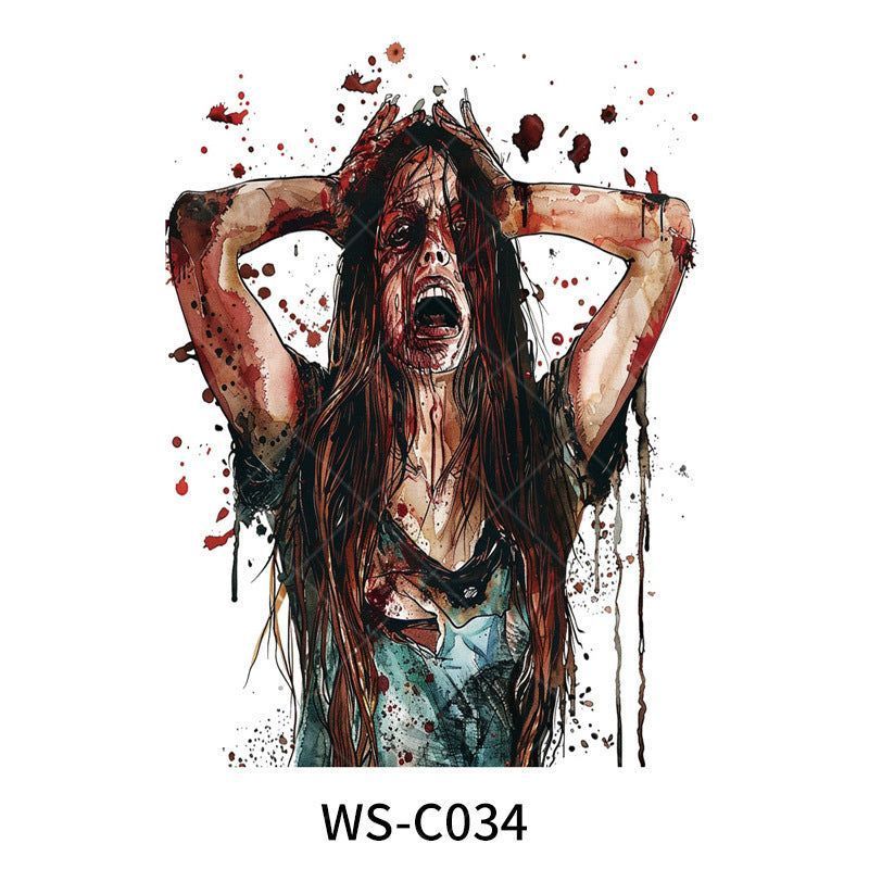 New In Stock Halloween Tattoo Stickers Children Funny Cartoon Activities Disposable Holiday Tattoo Stickers