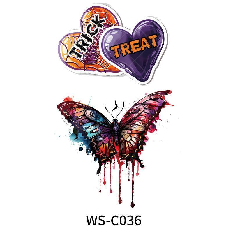 New In Stock Halloween Tattoo Stickers Children Funny Cartoon Activities Disposable Holiday Tattoo Stickers