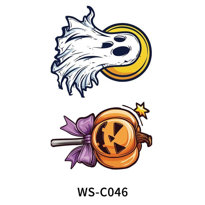 New In Stock Halloween Tattoo Stickers Children Funny Cartoon Activities Disposable Holiday Tattoo Stickers