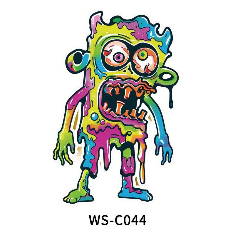 New In Stock Halloween Tattoo Stickers Children Funny Cartoon Activities Disposable Holiday Tattoo Stickers