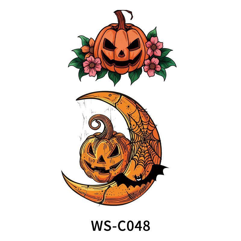 New In Stock Halloween Tattoo Stickers Children Funny Cartoon Activities Disposable Holiday Tattoo Stickers