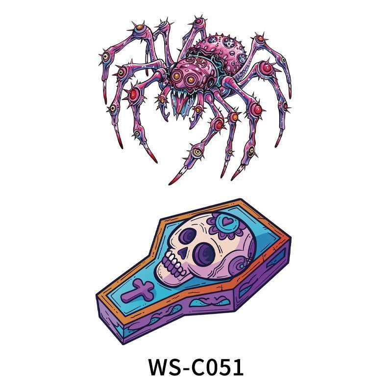 New In Stock Halloween Tattoo Stickers Children Funny Cartoon Activities Disposable Holiday Tattoo Stickers