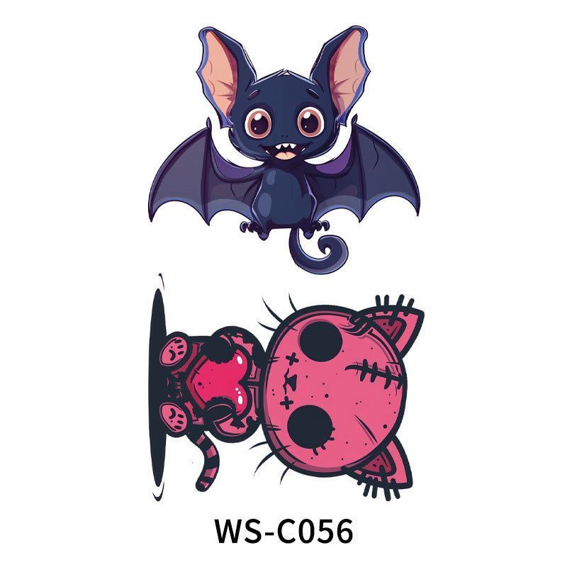 New In Stock Halloween Tattoo Stickers Children Funny Cartoon Activities Disposable Holiday Tattoo Stickers