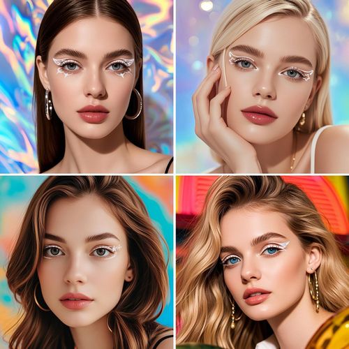 New Laser Makeup Eye Sticker For Makeup Beginners Hand Disabled Party Eye With Tattoo Sticker Disposable StickerFashion