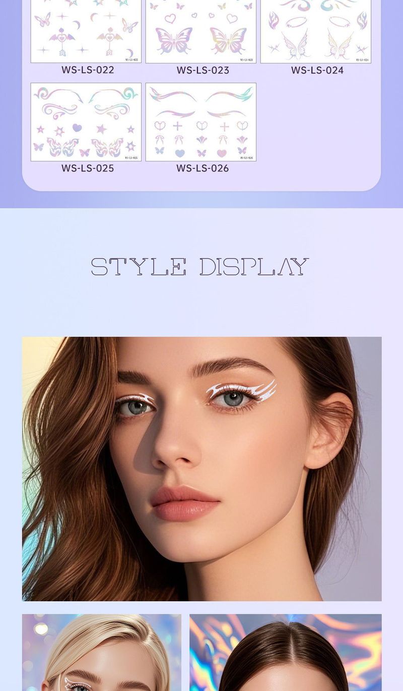 New Laser Makeup Eye Sticker For Makeup Beginners Hand Disabled Party Eye With Tattoo Sticker Disposable StickerFashion