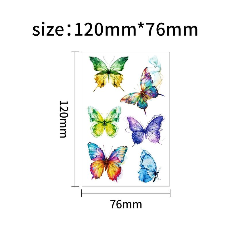 New Butterfly Fluorescent Tattoo Sticker Music Festival Bar Collarbone Flower Arm Waterproof Party Temporary Tattoo StickerNight light
